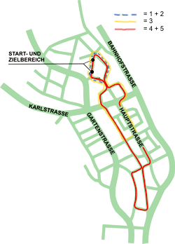 Streckenplan des DEE Citylaufs